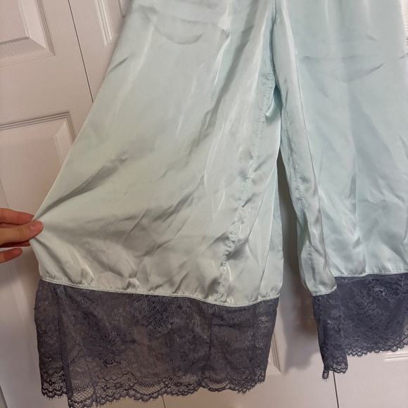 TWO PAIRS - Intimately Free FREE PEOPLE Wide Leg Cropped Satin Pajama Pants - Picture 7 of 10